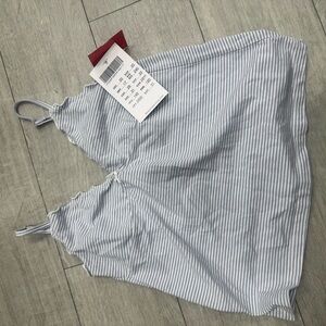 Brandy Melville Gray Striped Tank Top